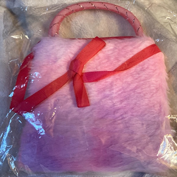 Small Unicorn Crossbody (Red Ribbon) - 2 Handles Bag Cartoon Plush - 5" x 5" - Picture 5 of 5